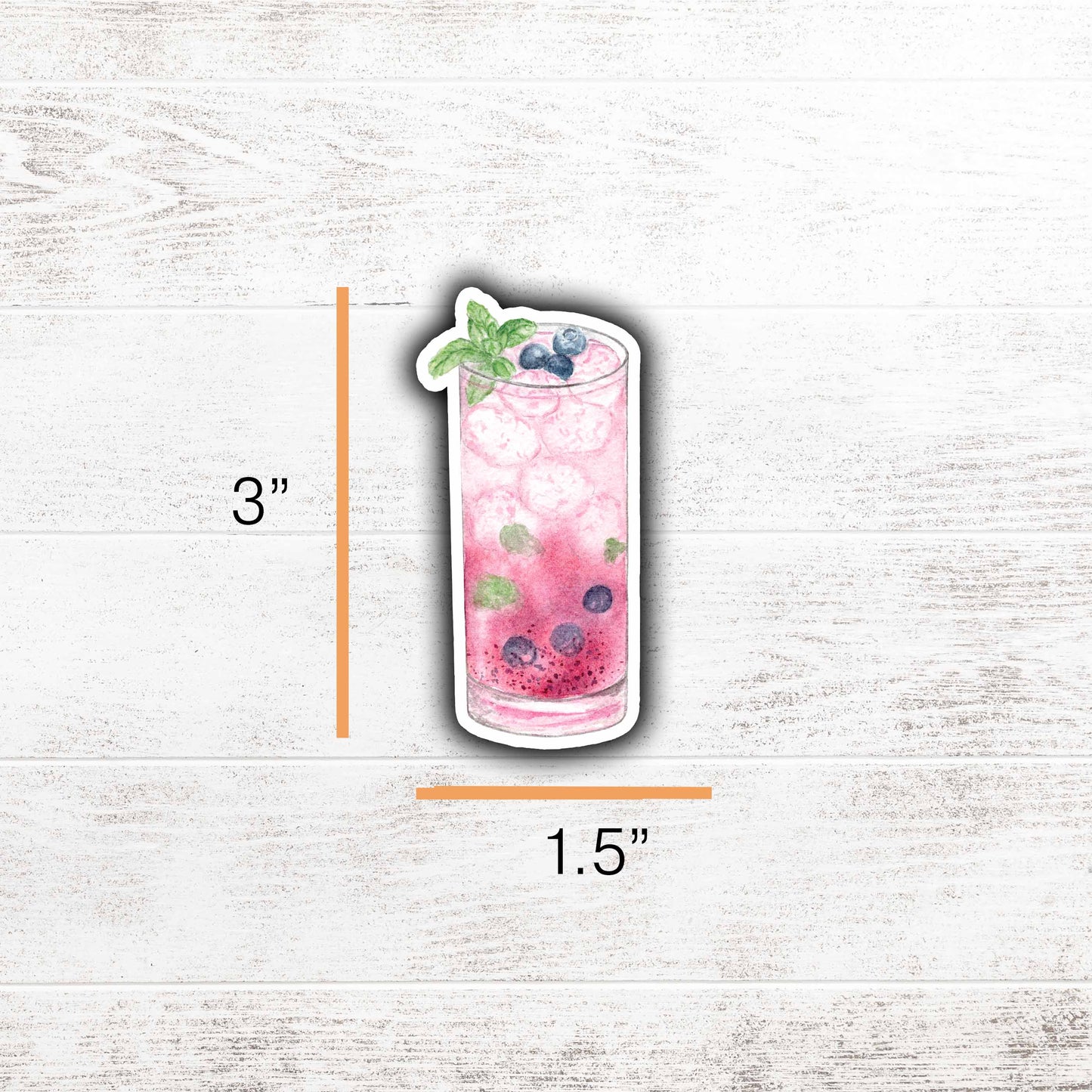 Blueberry Mojito Sticker 3"x1.5"