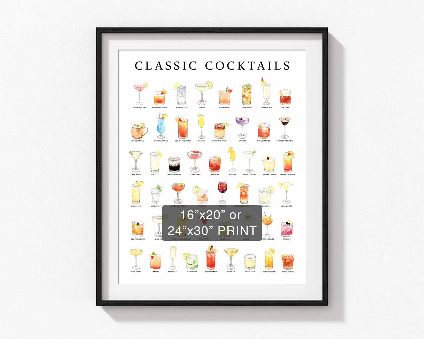 Ultimate Cocktail Print 16x20 or 24x30