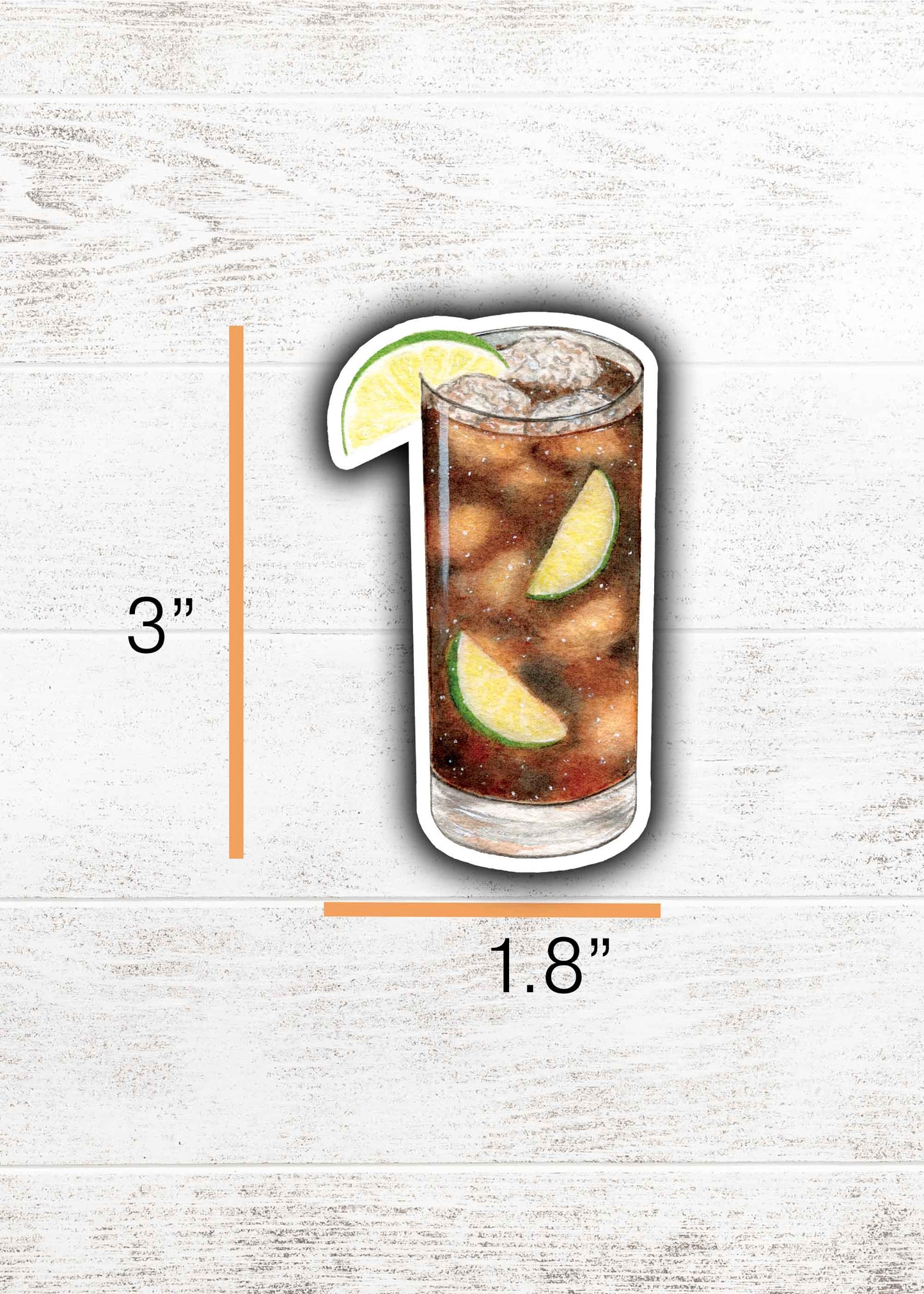 Rum and Coke Highball Sticker 3"x1.8"