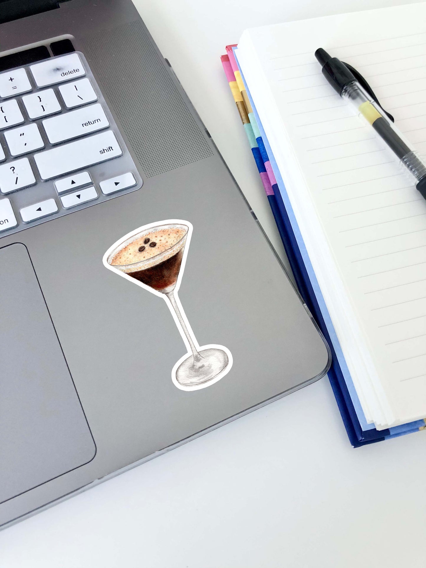 Espresso Martini with Coffee Beans Sticker 3"x1.7"