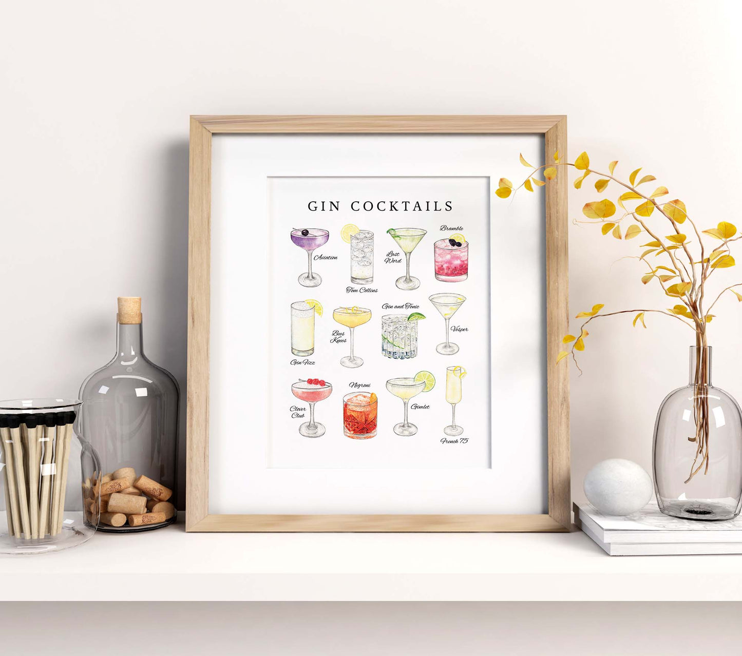 Gin Cocktails Print