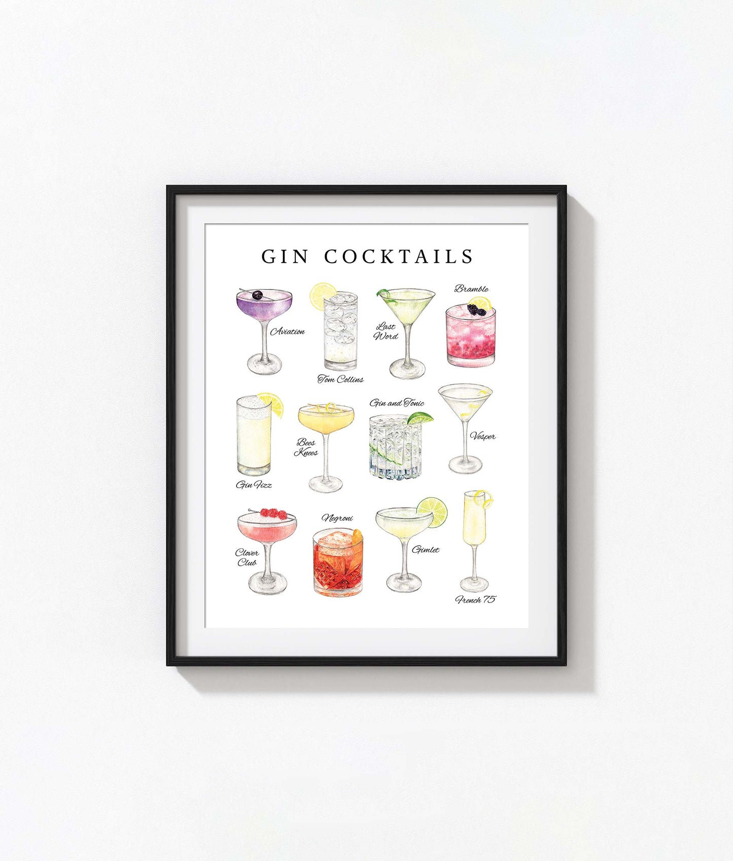 Gin Cocktails Print