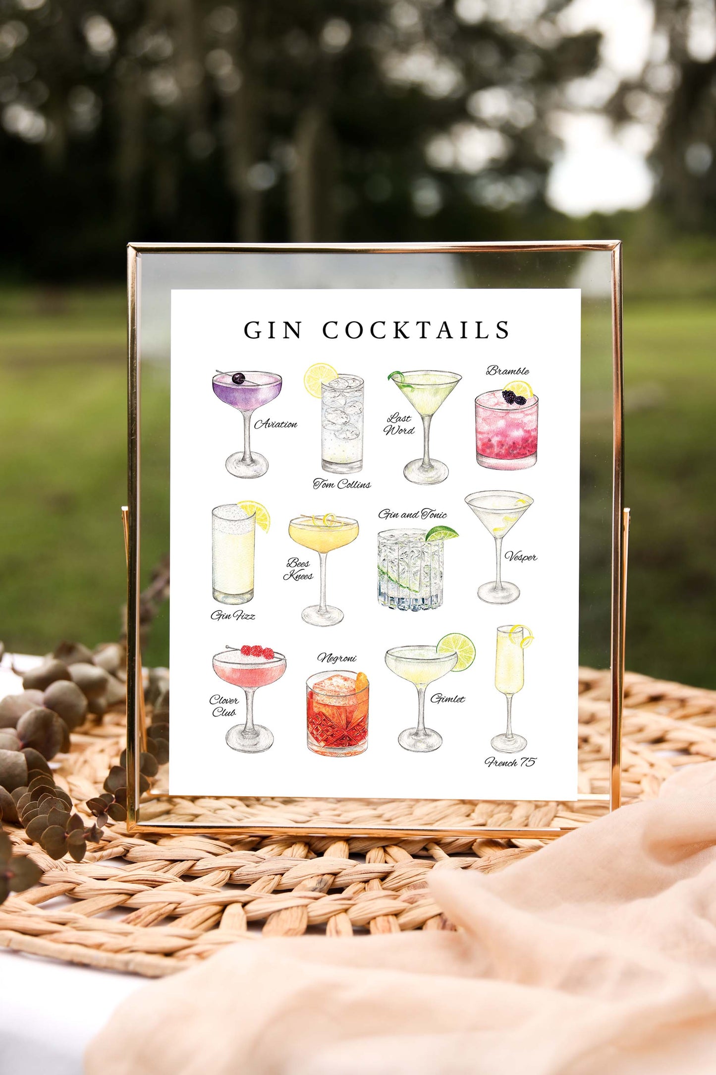 Gin Cocktails Print