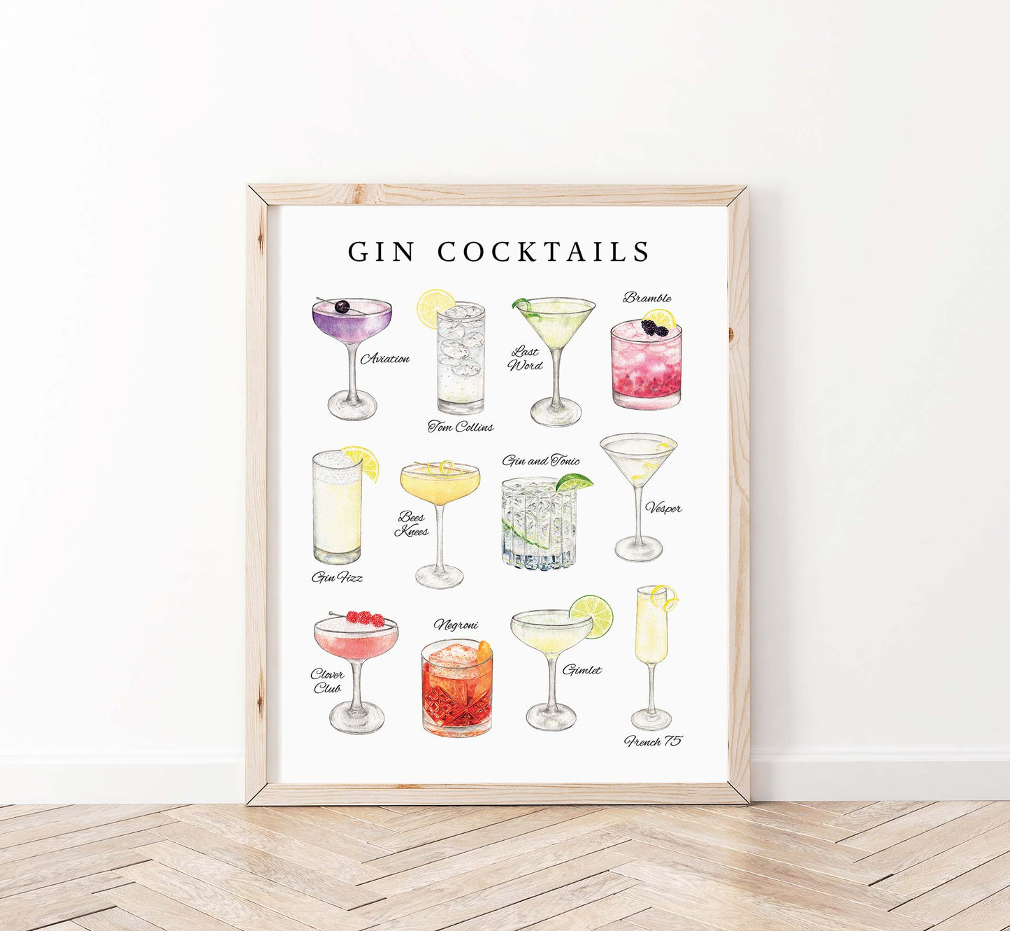 Gin Cocktails Print
