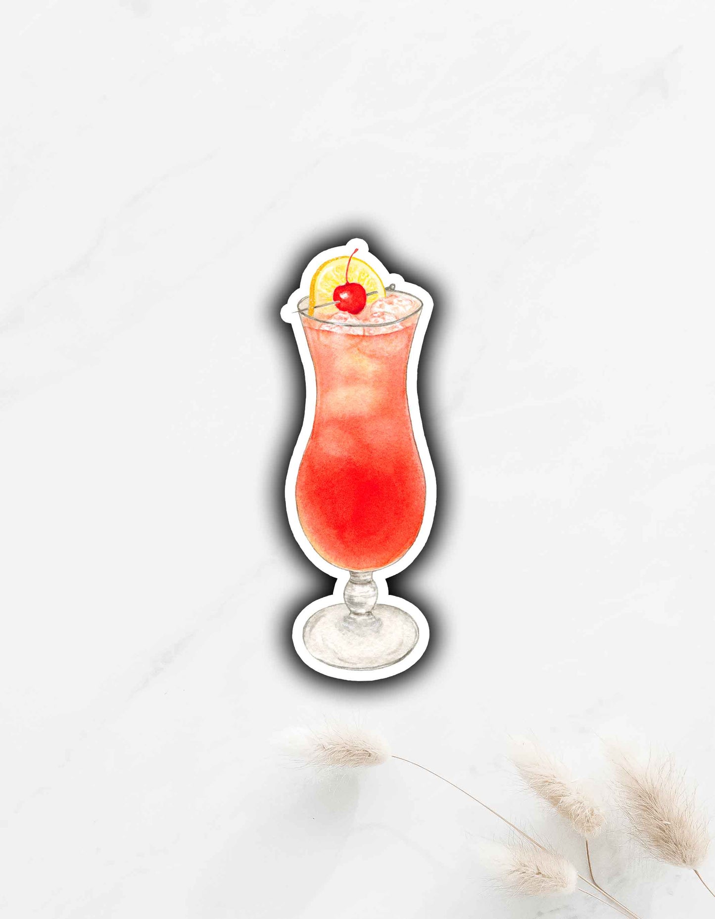 Hurricane Cocktail Sticker 3.1"x1.1"