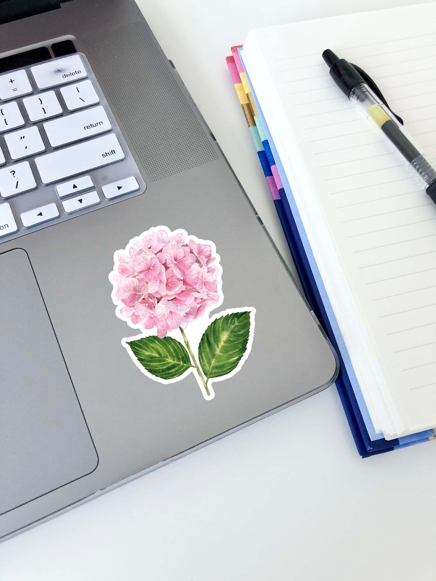 Pink Hydrangea Sticker 3"x2.3"