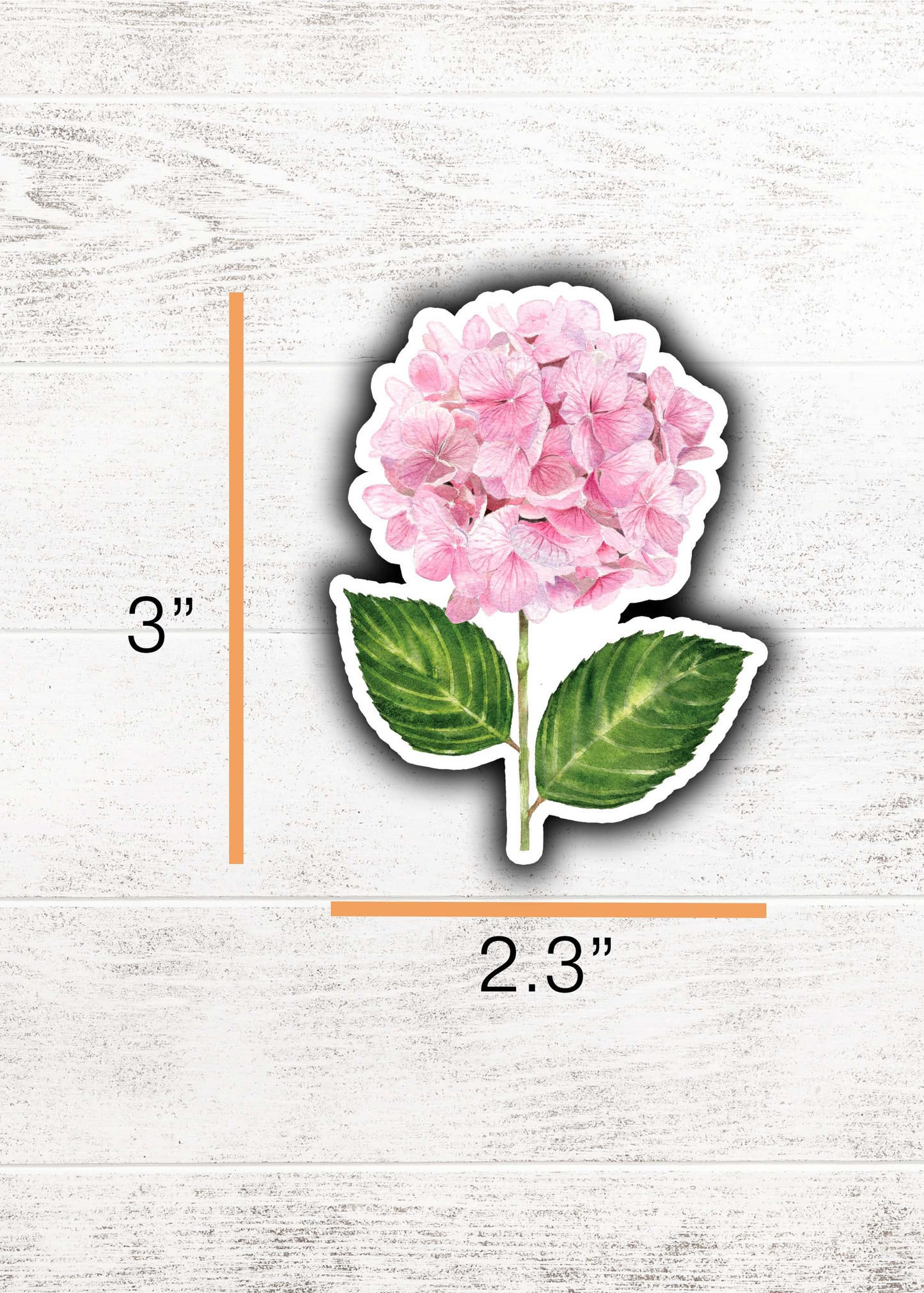 Pink Hydrangea Sticker 3"x2.3"