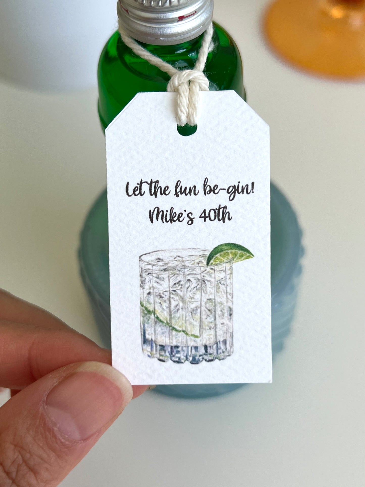 Mini Gin Bottle Gift Tag