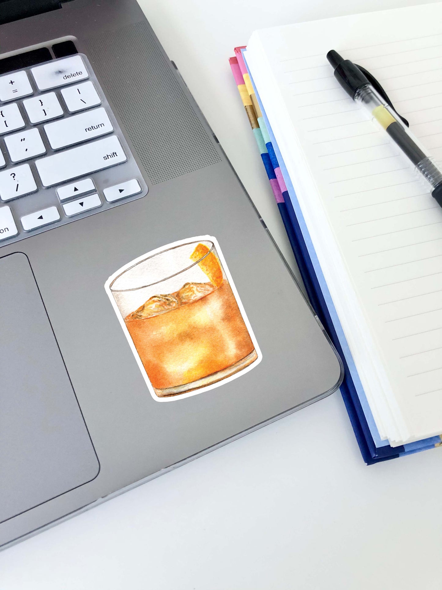 Old Fashioned with Orange Peel Sticker 2.8"x2.2"