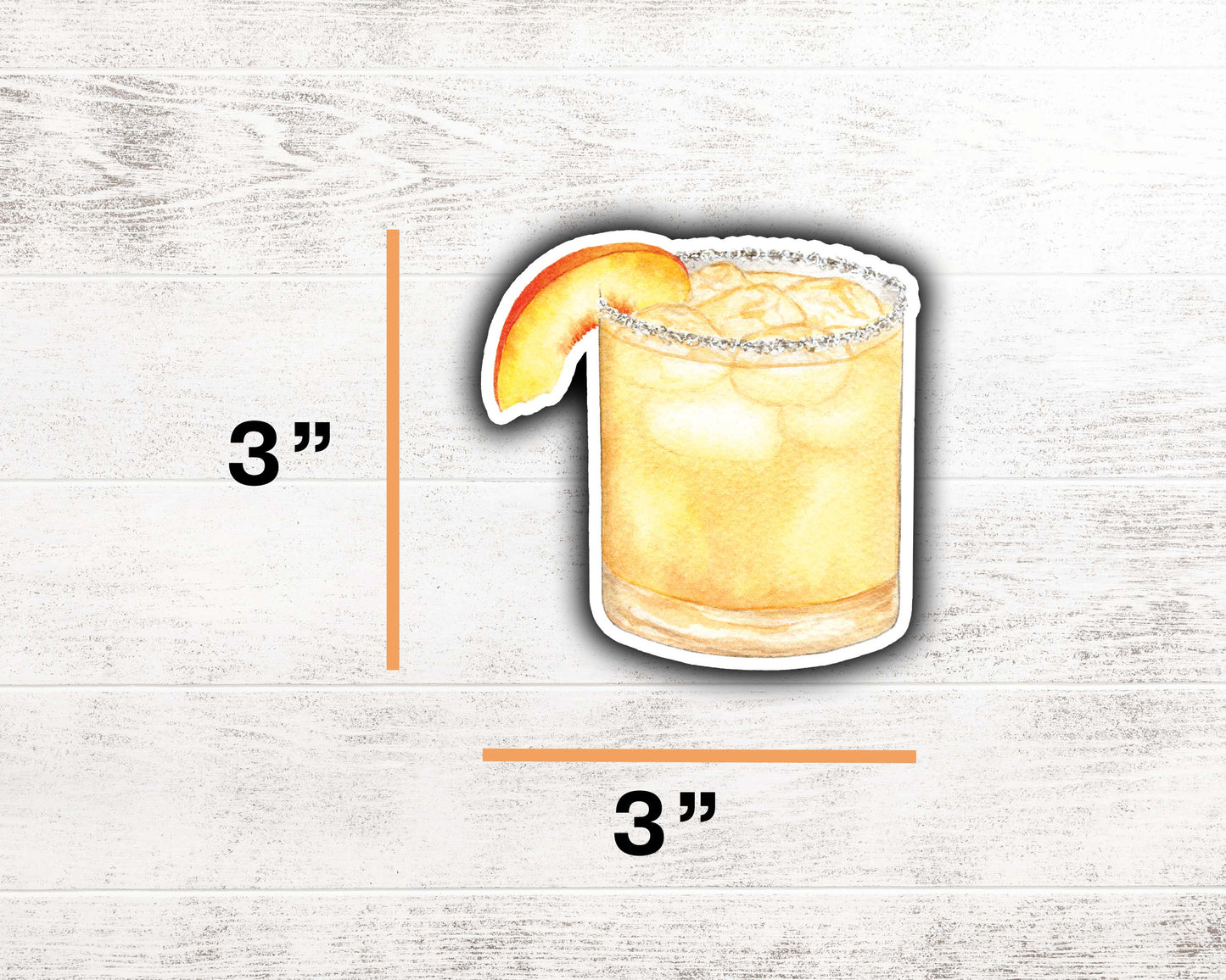 Peach Margarita Sticker 3"x3"