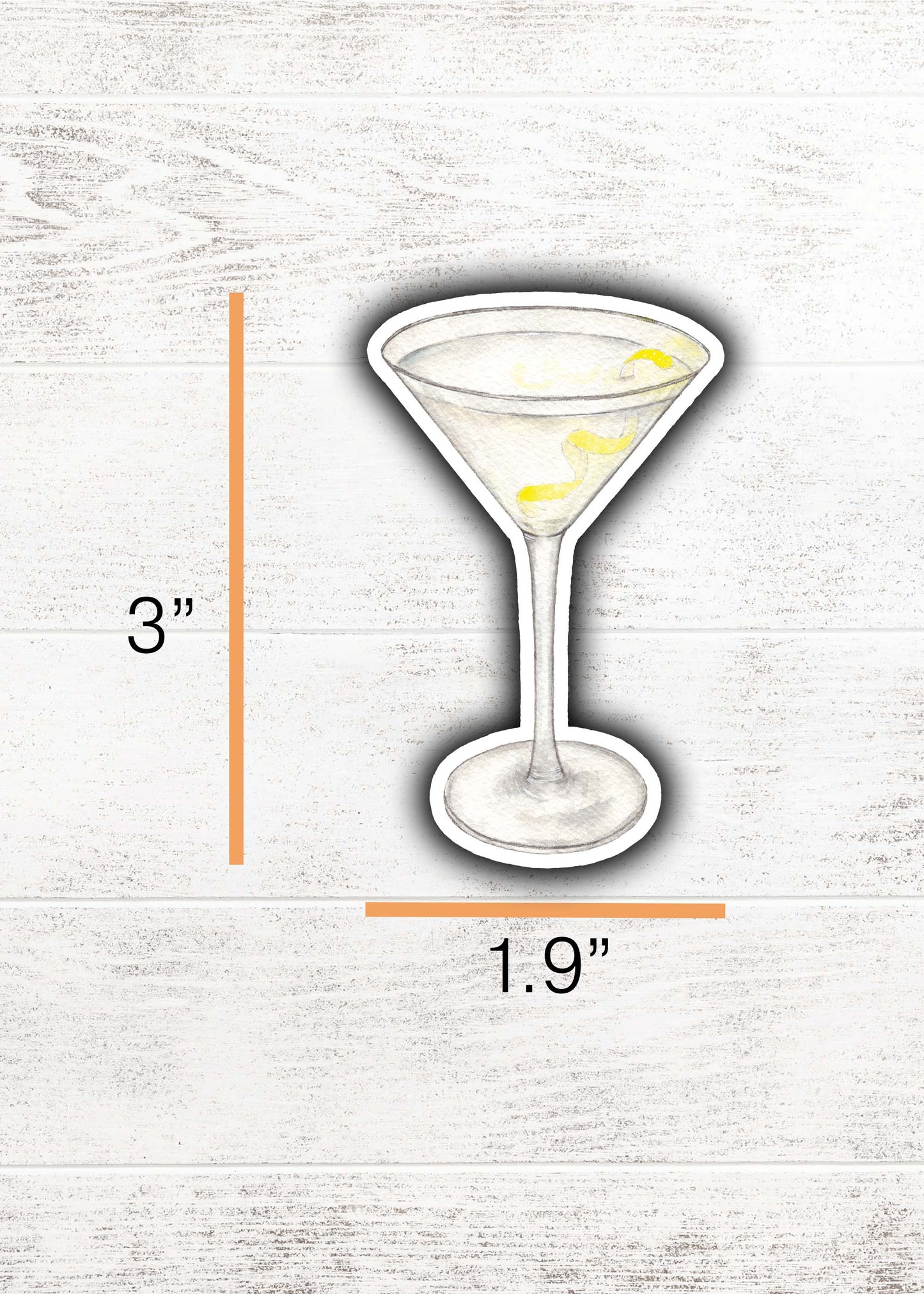 Vesper Martini Sticker 3"x1.9"