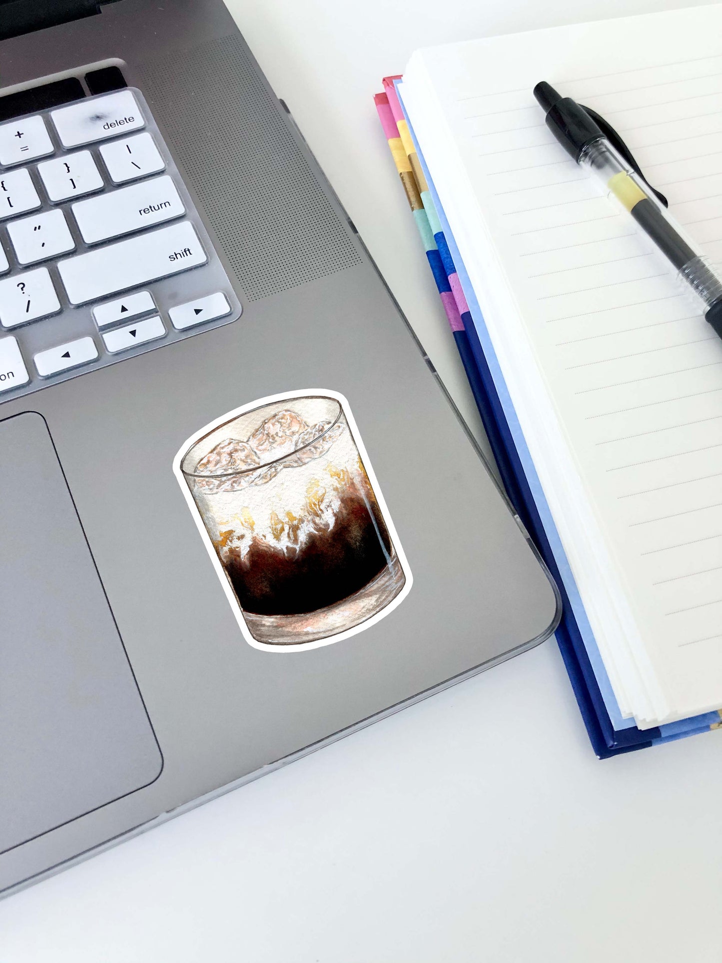 White Russian Cocktail Sticker 2.8"x2.1"