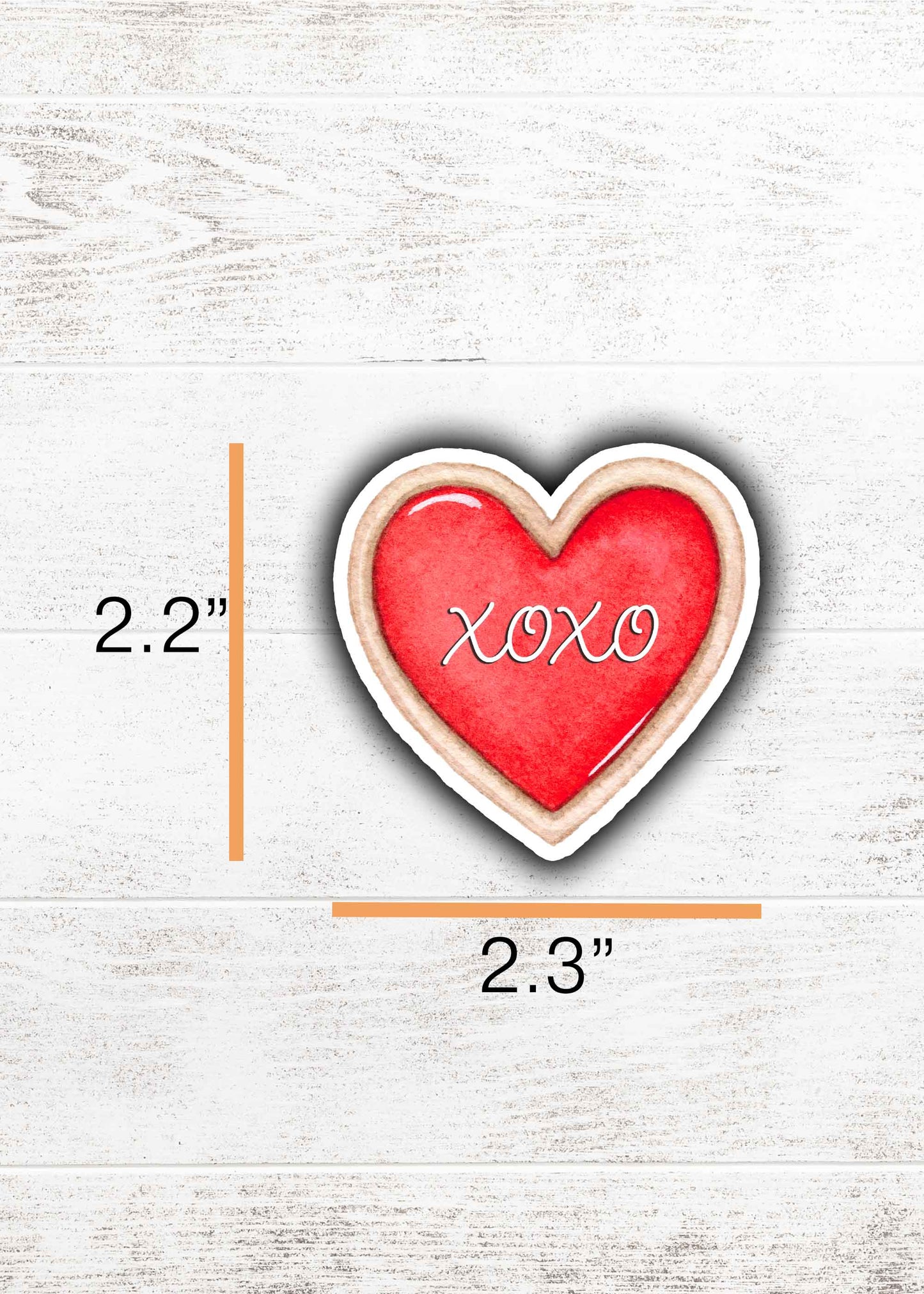 Red Iced Sugar Cookie Sticker 2.2"x2.3"