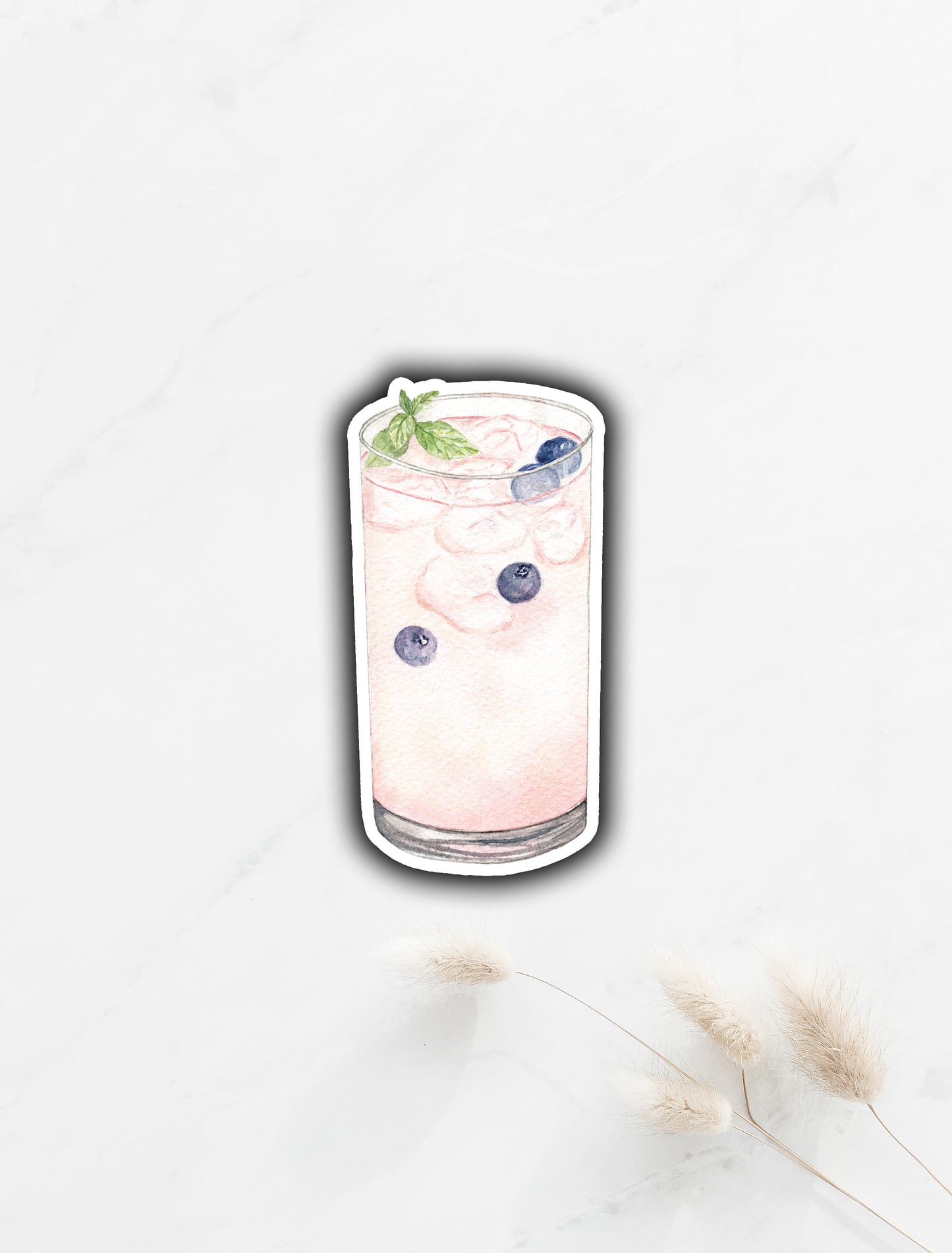 Blueberry Cocktail Sticker 3"x1.6"