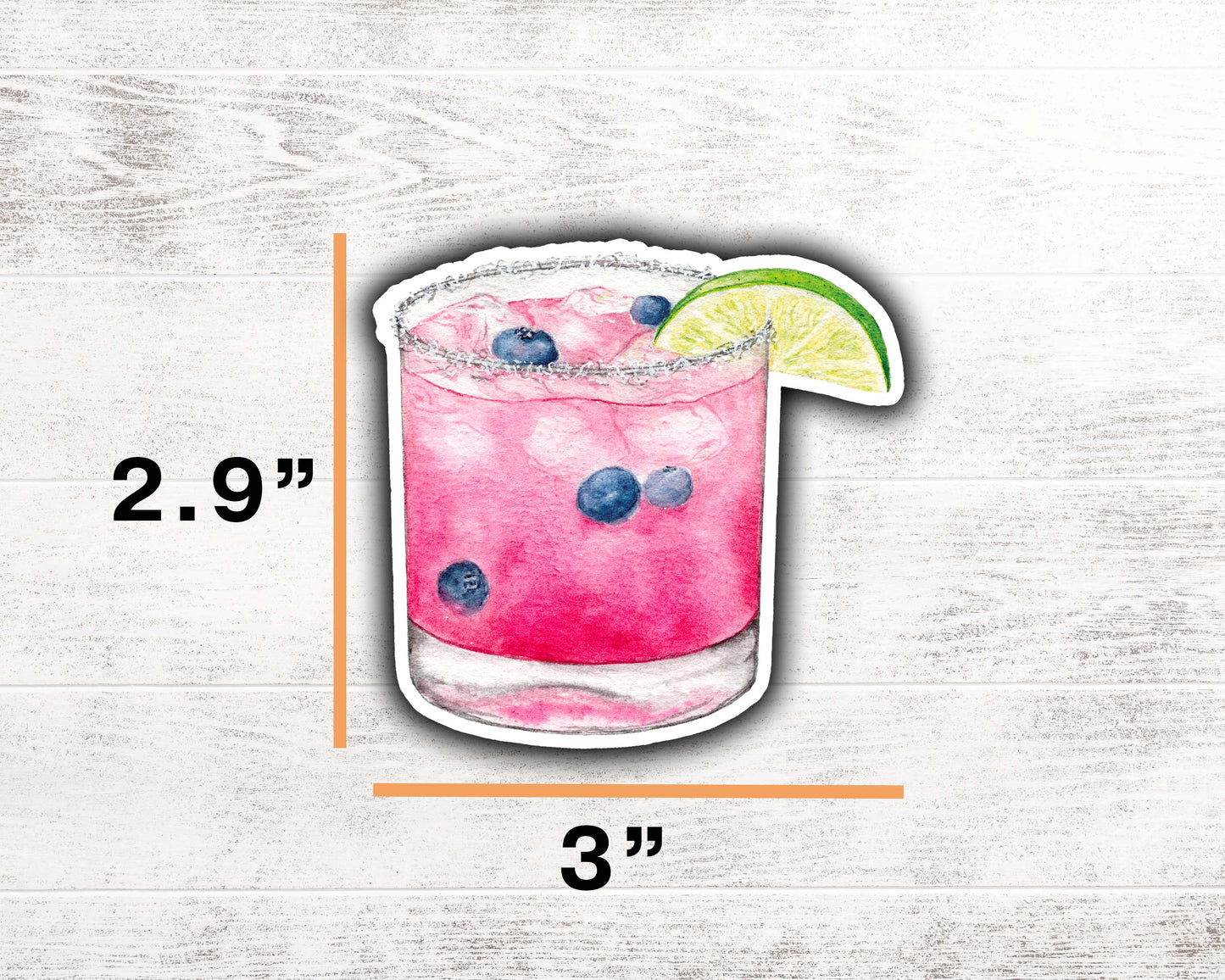 Blueberry Margarita Sticker 2.9"x3"