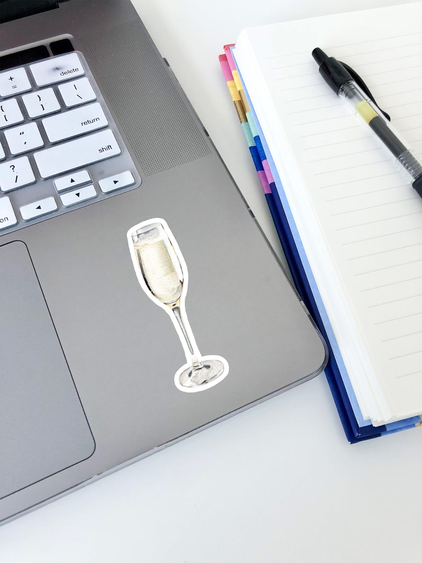 Champagne Glass Sticker 3"x0.9"