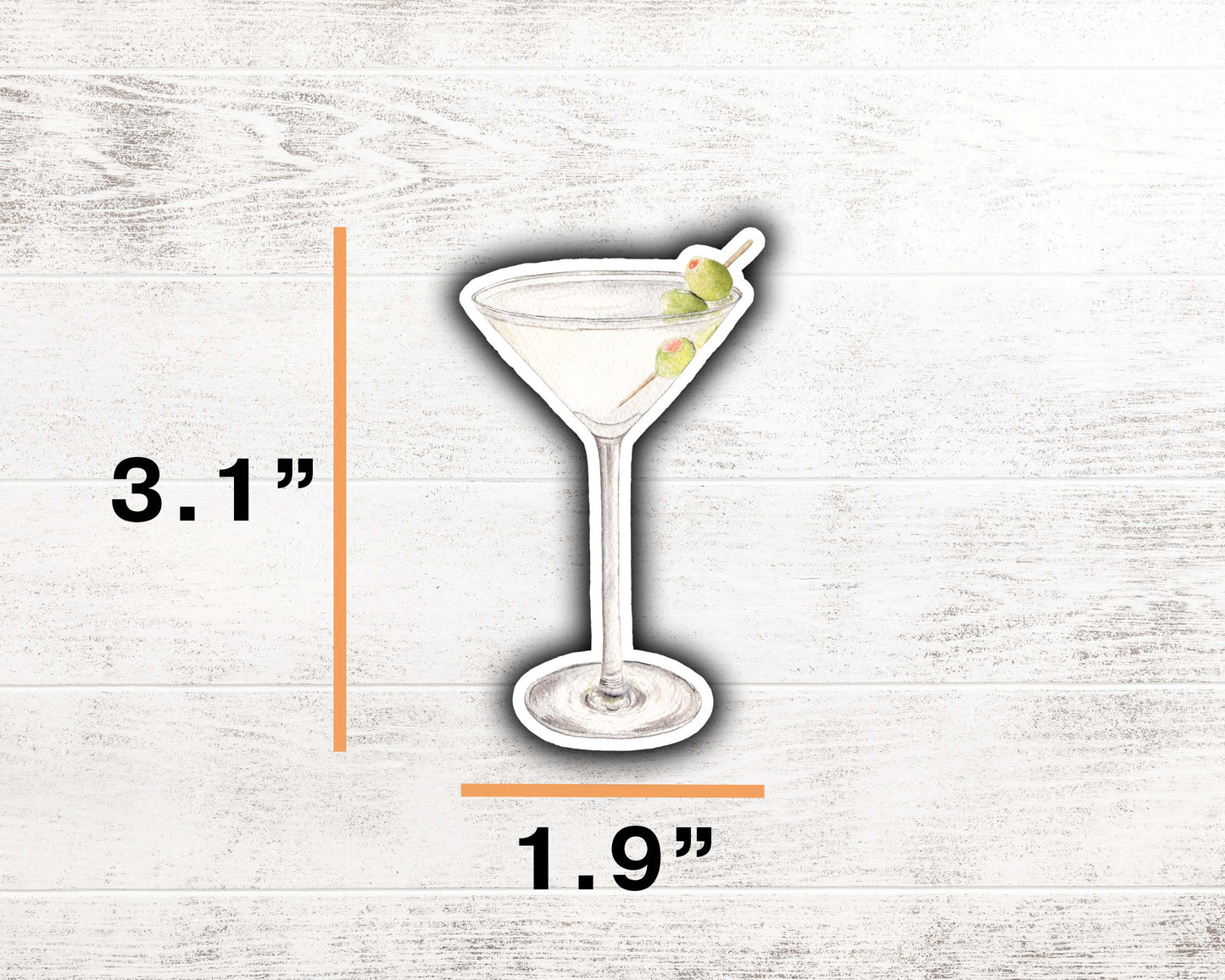 Dirty Martini Sticker 3"x1.9"