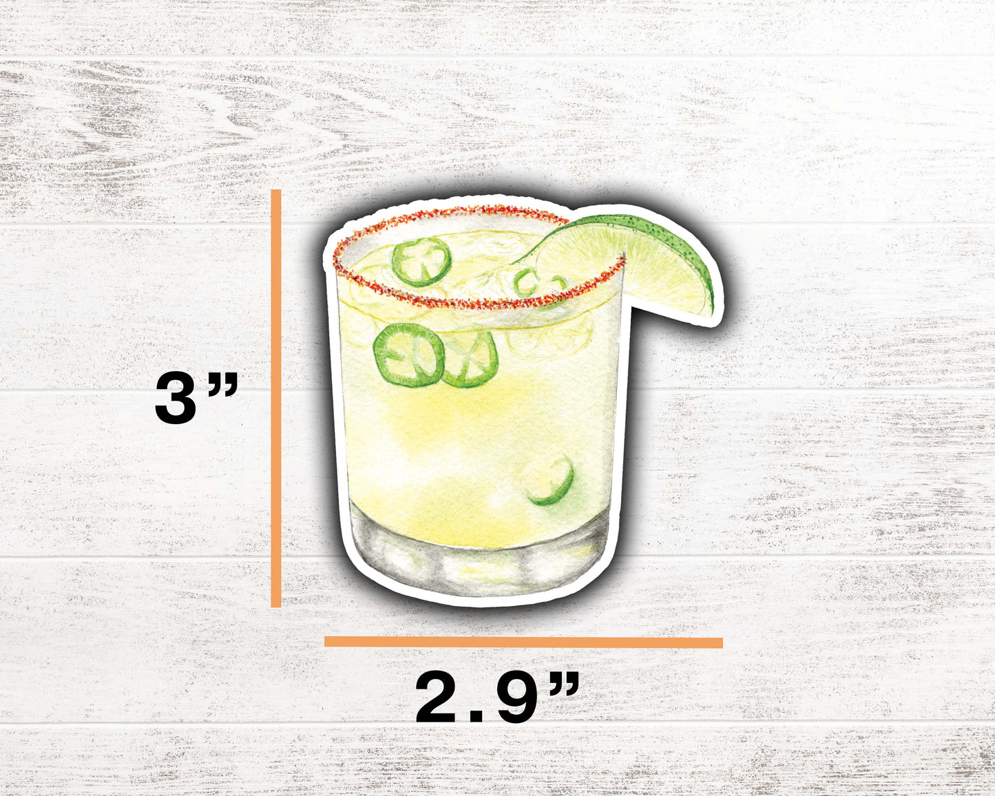 Jalapeño Margarita Sticker 3"x2.9"