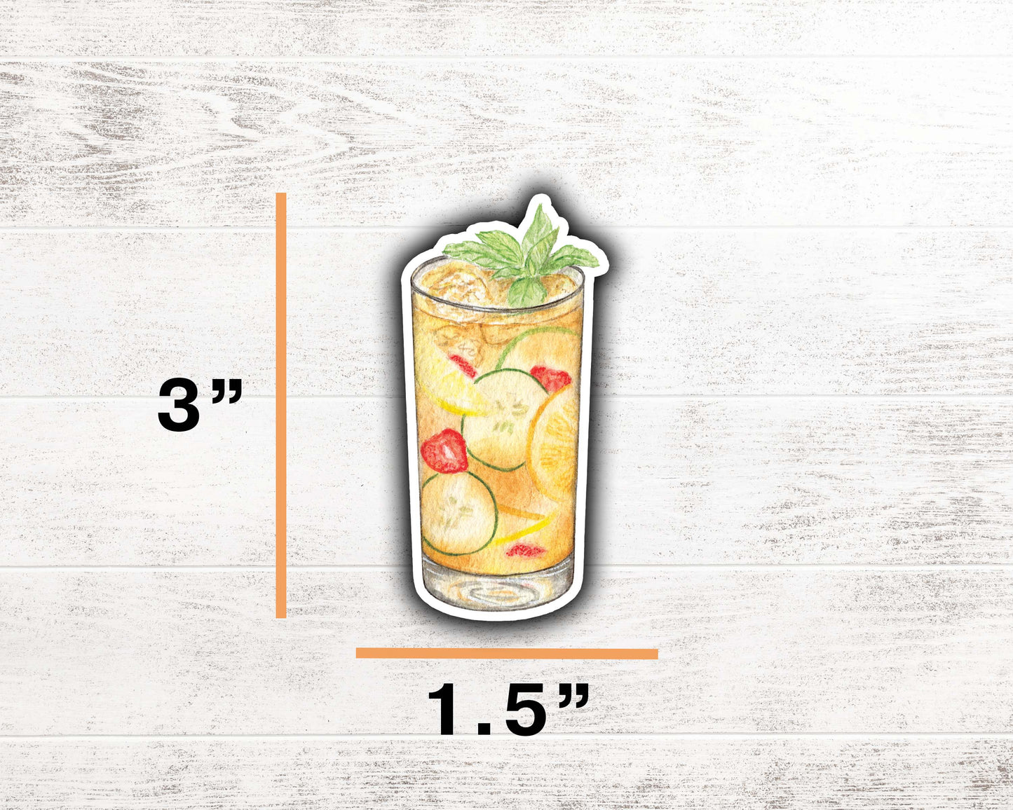 Pimm's Cup Sticker 3"x1.5"
