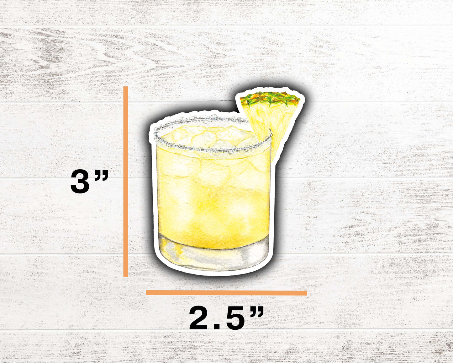 Pineapple Margarita Sticker 3"x2.5"
