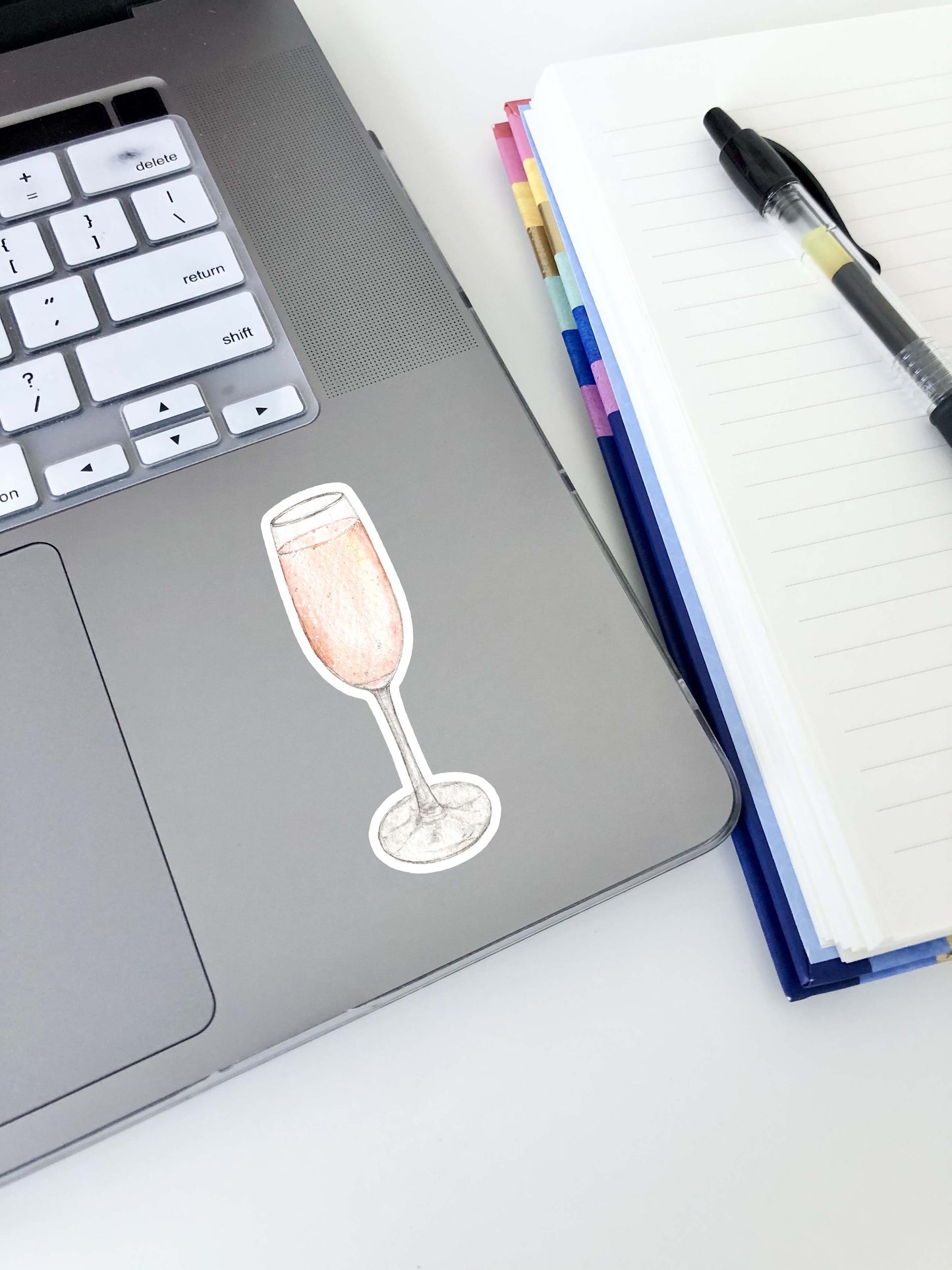 Pink Champagne Sticker 3"x1"