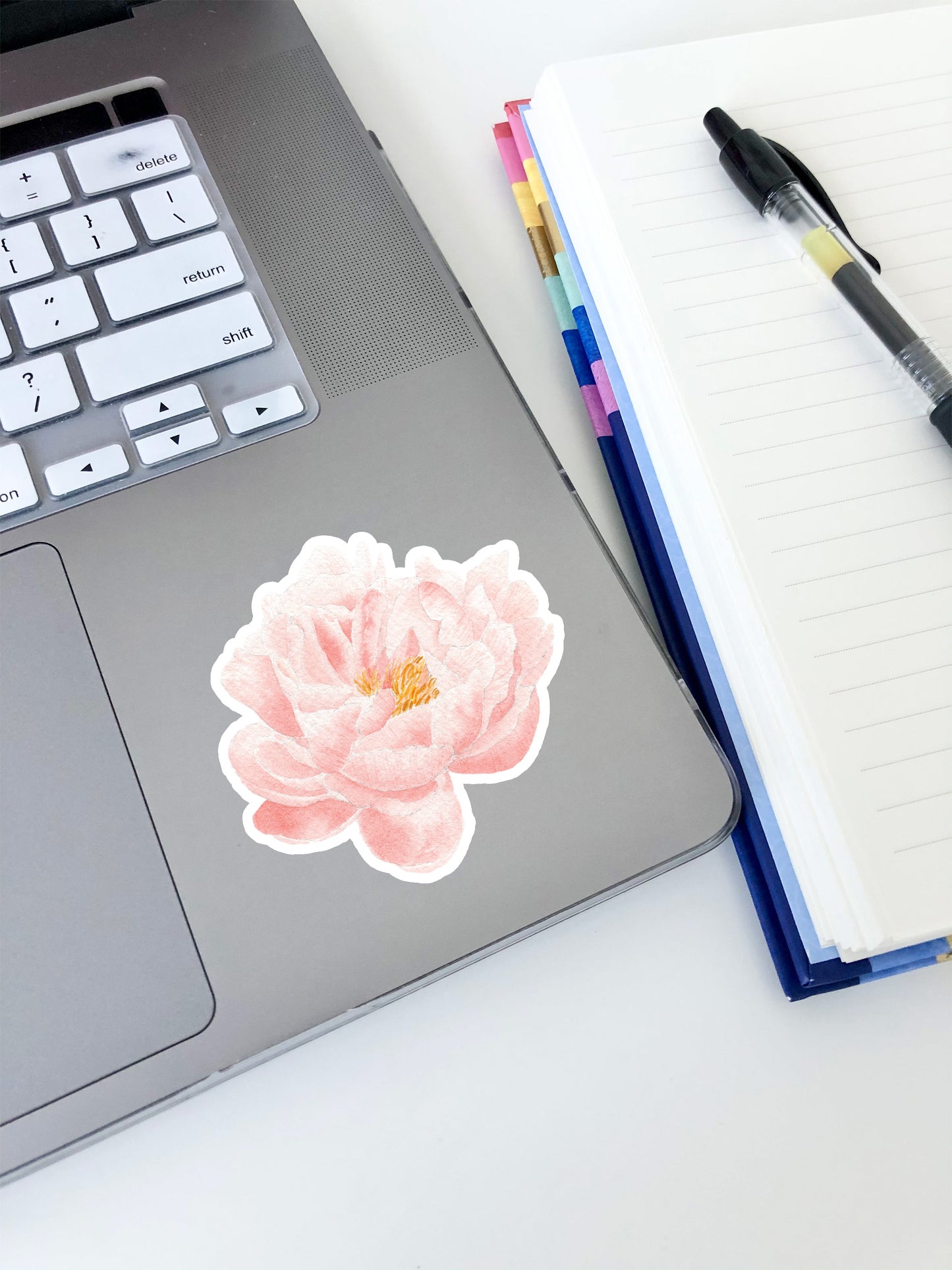 Pink Peony Sticker 2.7"x2.7"