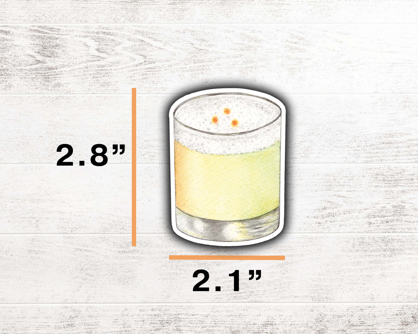 Pisco Sour Sticker 2.8"x2.1"