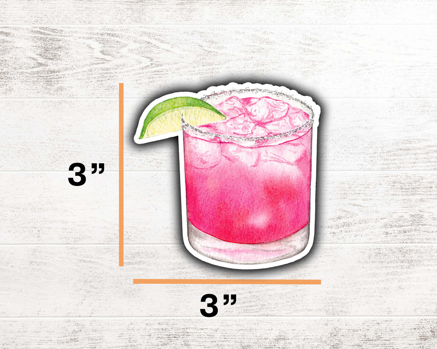 Prickly Pear Margarita Sticker 3"x3"