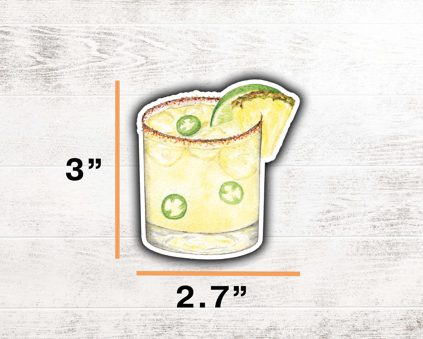 Spicy Pineapple Margarita Sticker 3"x2.7"