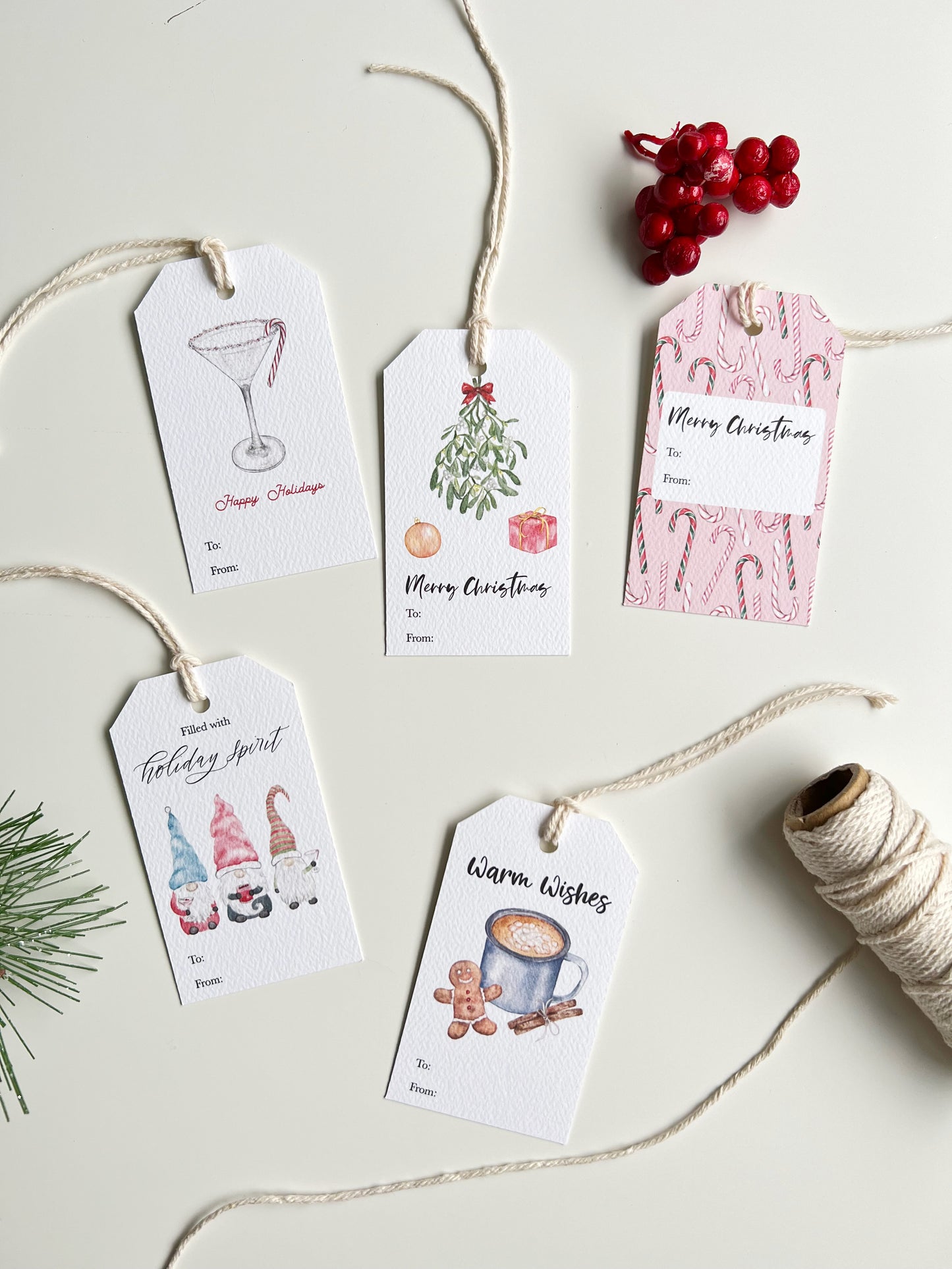 Candy Cane Gift Tag