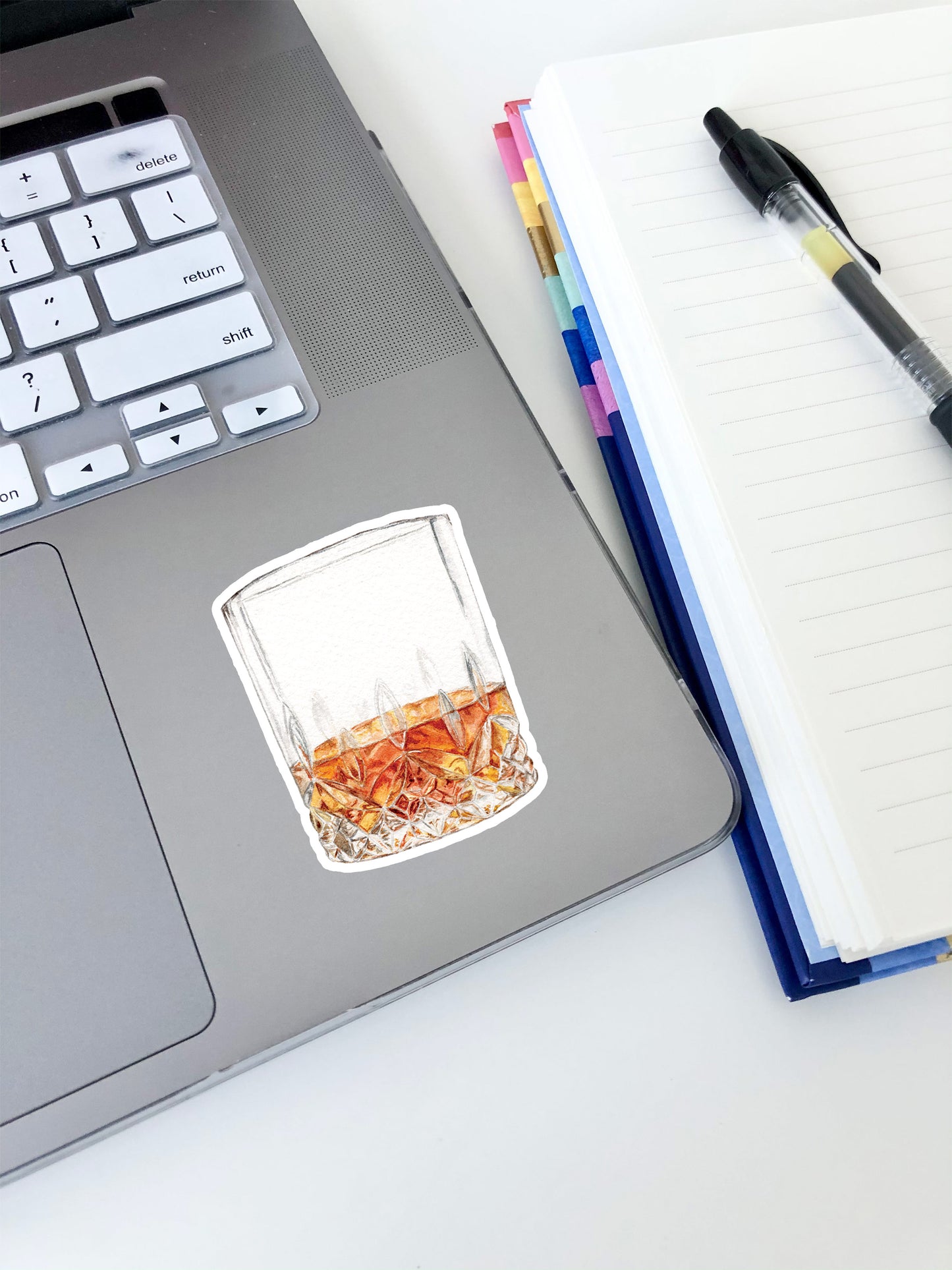 Whiskey Glass Sticker 2.75"x2.1"