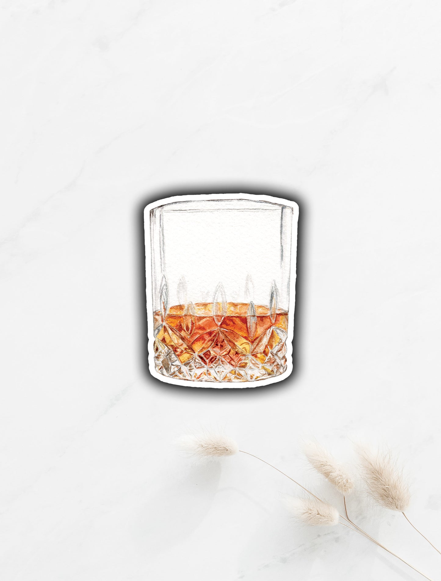 Whiskey Glass Sticker 2.75"x2.1"