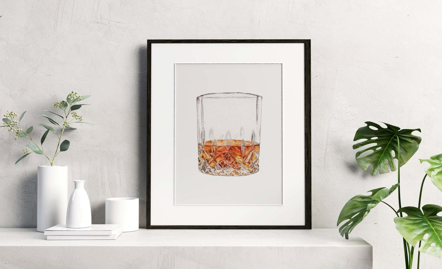 Whiskey Glass Art Print
