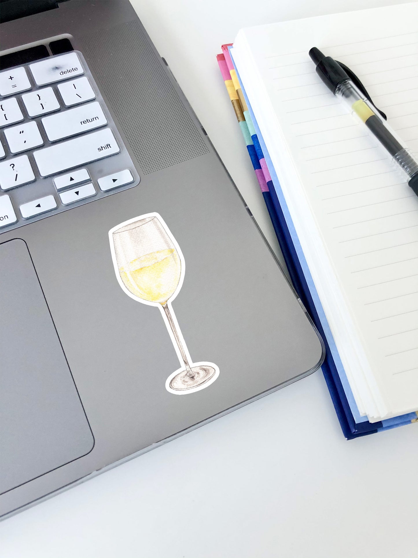 White Wine Sticker 3"x1.1"