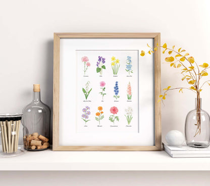 Birth Flowers Art Print All Months