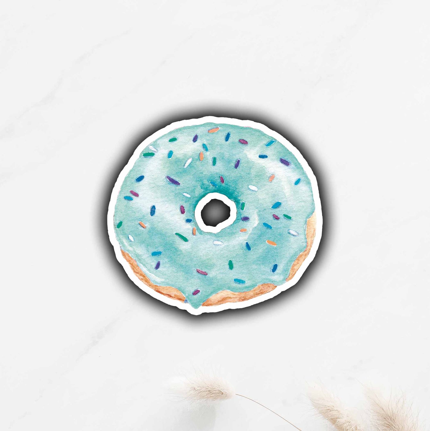 Blue Green Glazed Sprinkle Donut