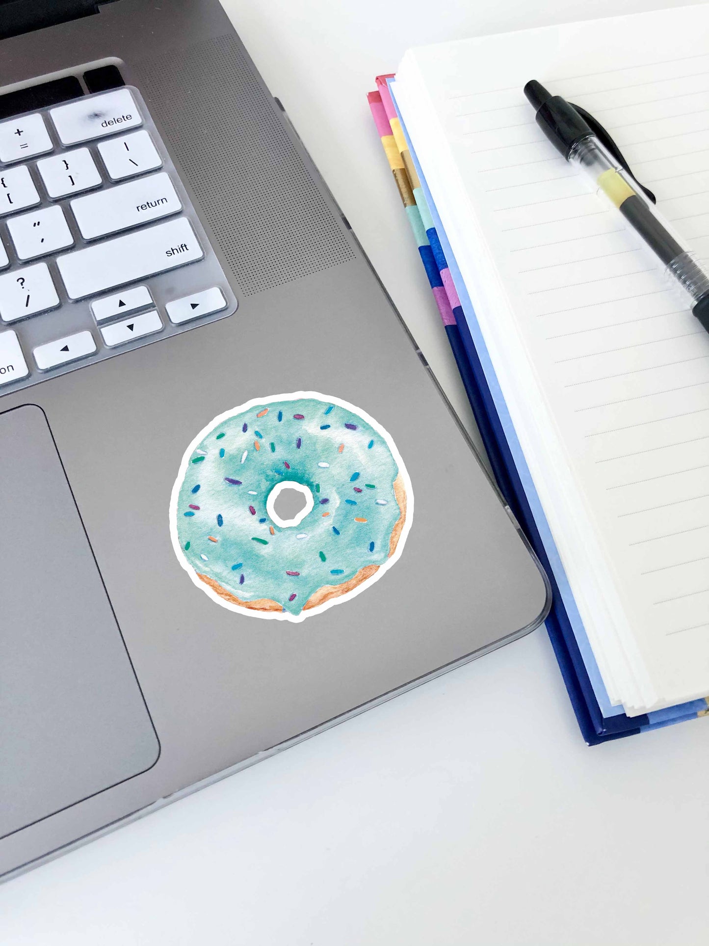 Blue Green Glazed Sprinkle Donut