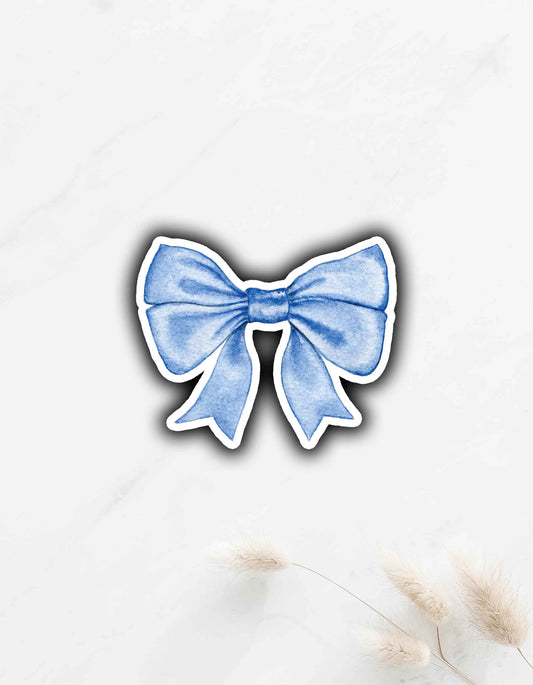 Blue Bow Sticker 2.1"x2.5"