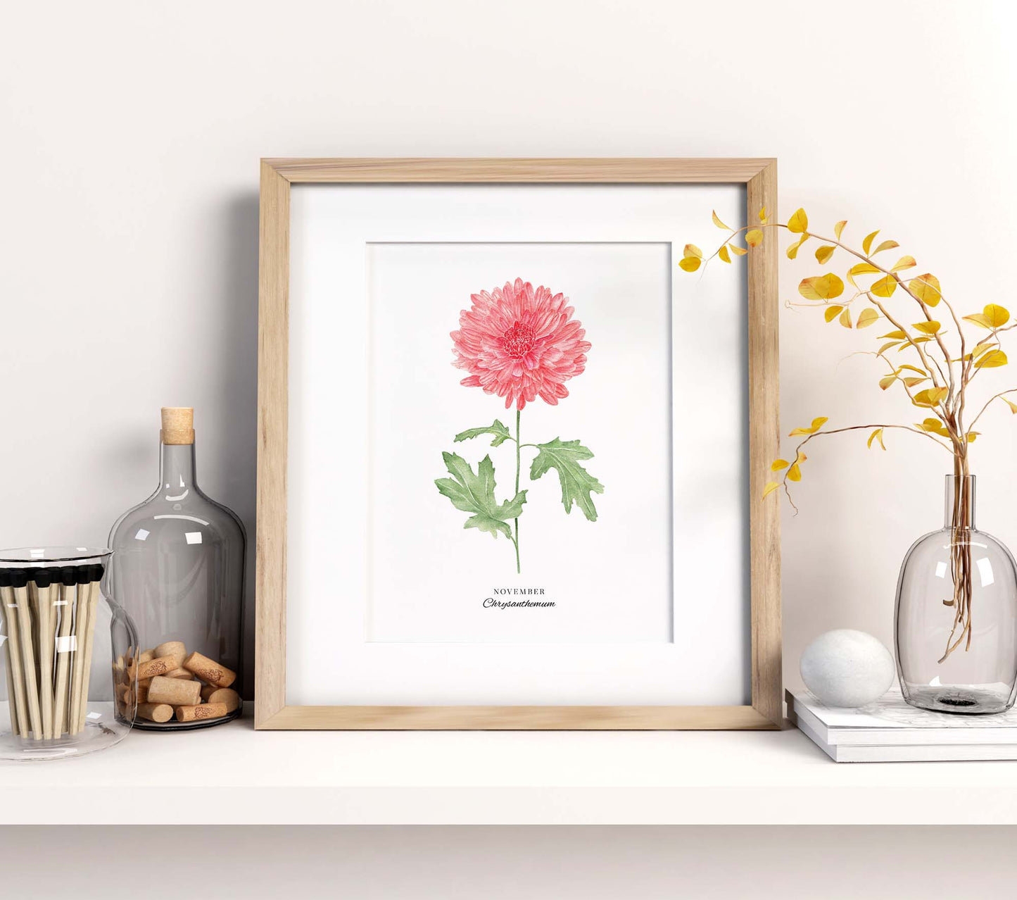 Chrysanthemum Art Print, November Birth Flower