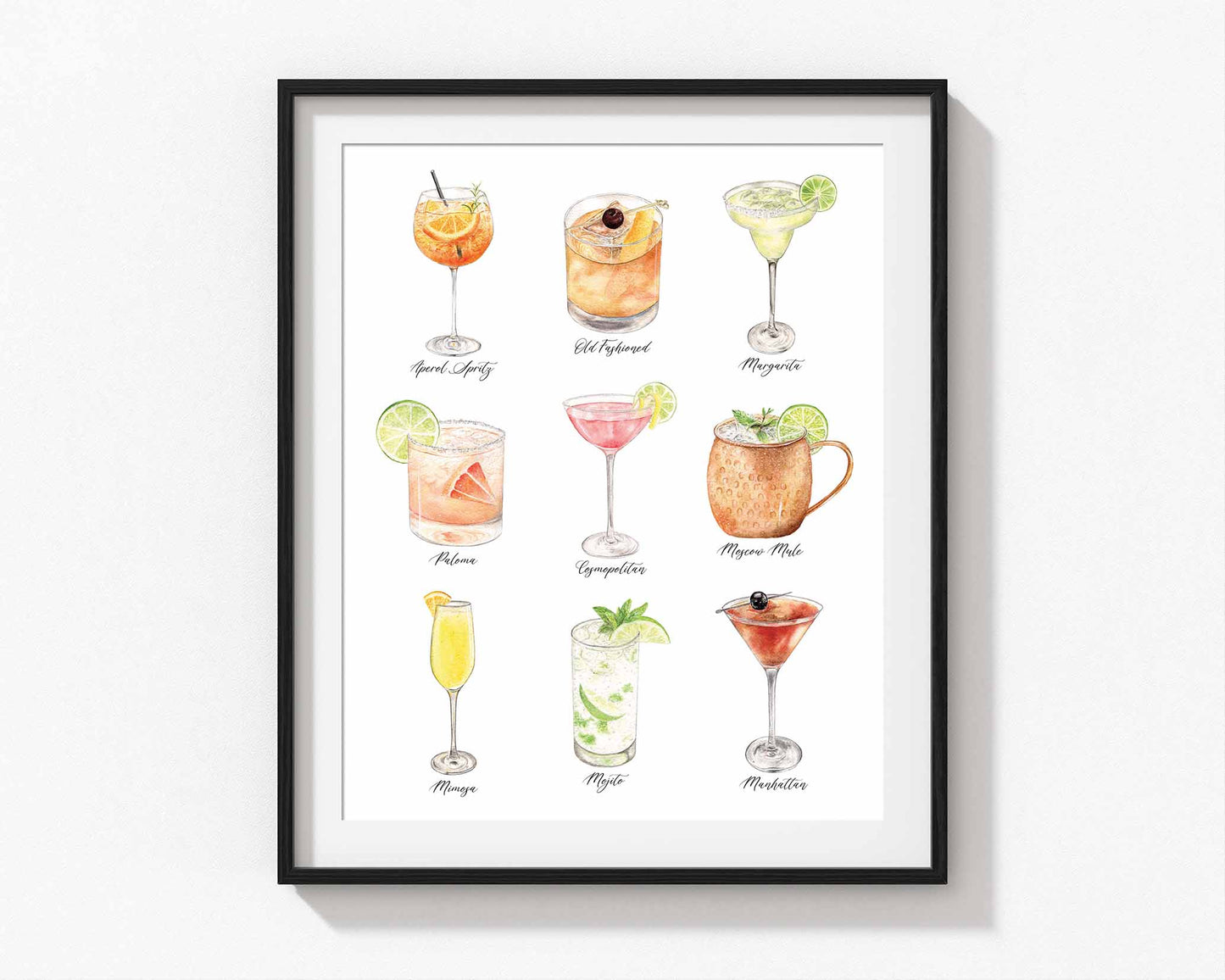 9 Cocktails Print