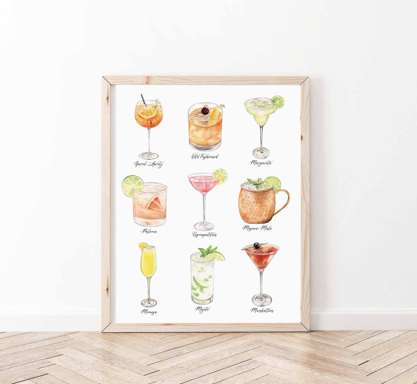 9 Cocktails Print