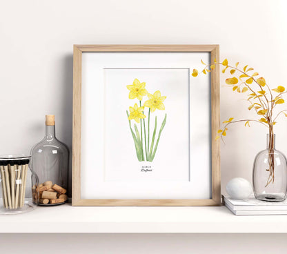 Daffodil Art Print, March Birth Flower