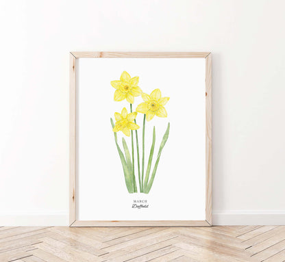 Daffodil Art Print, March Birth Flower