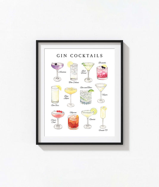 Gin Cocktails Print