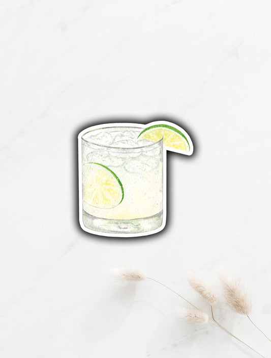 Gin and Soda Sticker 3.2"x1.5"