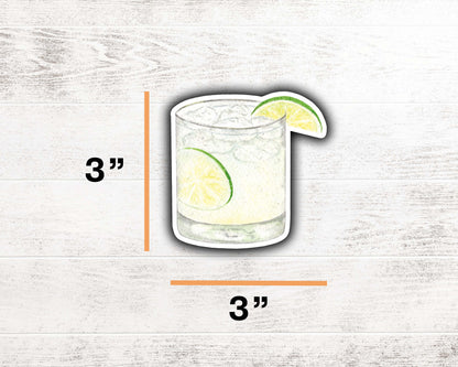 Gin and Soda Sticker 3.2"x1.5"