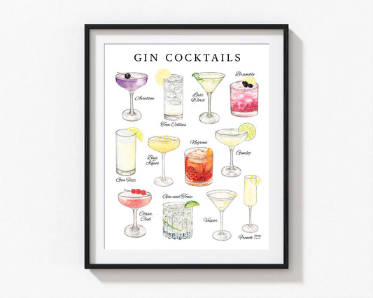 Gin Cocktails Print