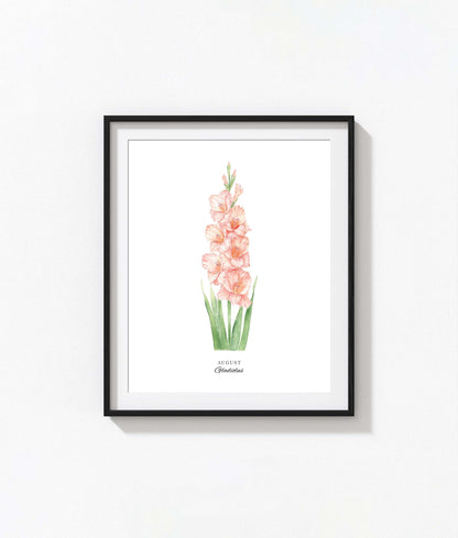 Gladiolus Art Print, August Birth Flower