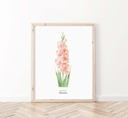 Gladiolus Art Print, August Birth Flower