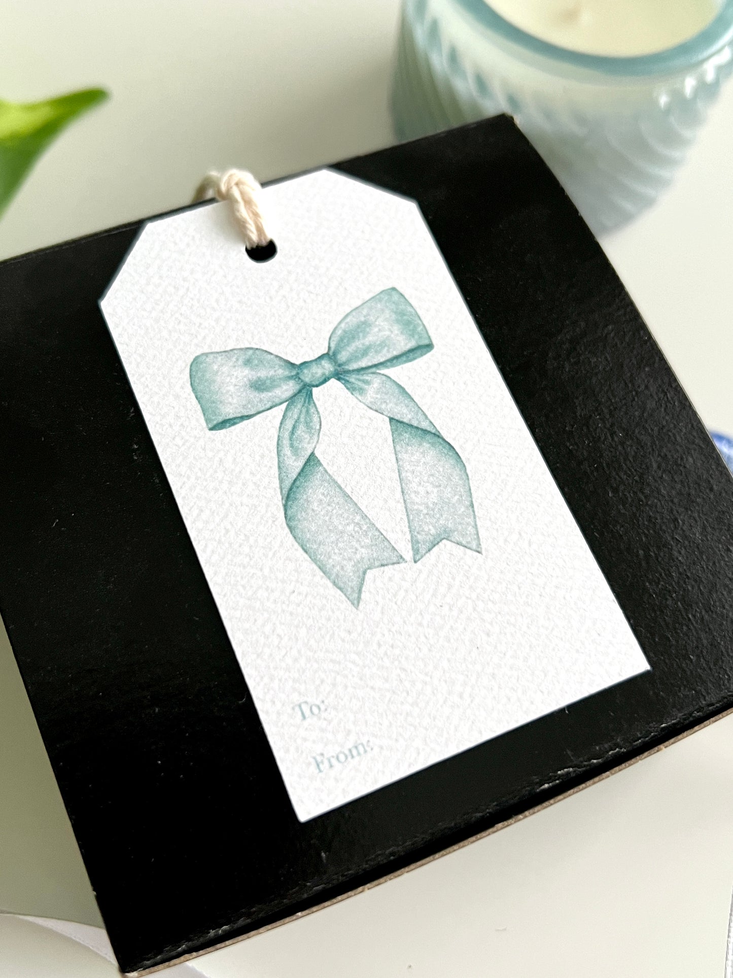 Green Bow Gift Tag